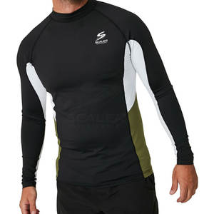 Rashguard pour hommes en tissu extensible doux (spandex/polyester), manches longues, coupe confortable, protection solaire pour la natation, le surf et les sports de plein air - Product Image 3