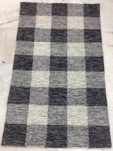 พรมลายทางสีเขียวมะกอกและส้มนักวิ่งสานสไตล์กลางศตวรรษ - Product Image 2