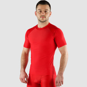 Mens Plain Neon Green Compression T-Shirt Raglan Short Sleeve Athletic Base <b>Layer</b> <b>Top</b> Custom Logo OEM ODM Wholesale Apparel - Product Image 2