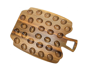 Porta Huevos de Madera Natural con Forma de Hoja de Arce, Organizador de Mesa con 24 Orificios, Plato para Huevos Rellenos, con Proveedor Mayorista - Product Image 4