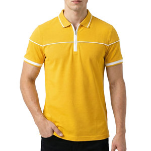 Chemises polo élégantes pour hommes, sur mesure, en piqué doux, avec bordures contrastées, vêtements de performance, prix de gros en gros, chemises polo pour hommes - Product Image 5
