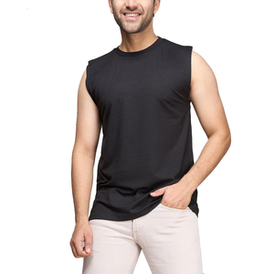 High Quality Custom Logo Gym 90% Polyester 10% Spandex Tank Top Sleeveless Running Breathable Workout with silicon printing logo - Product Image 3