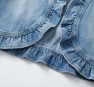 Vintage Casual Lace Edge Buttonless Cardigan Women's <b>Denim</b> <b>Jacket</b> Thin Long Sleeved Top Snow Washed Short Coat Autumn - Product Image 3