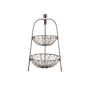 Nouveau panier à fruits moderne à double niveau pour la maison, avec une construction en fer durable - Product Image 5