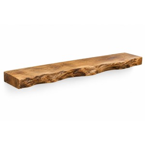 Étagère flottante à un seul niveau en bois de manguier avec bord naturel pour salon |   Décoration Rustique pour la Maison - Fonctions de Rangement - Vente en Gros - Product Image 1