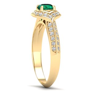 REYES Wholesale Price 925 Sterling <b>Silver</b> Moissanite Wedding Gift Jewelry Exquisite Round Cut 0.5Ct <b>Emerald</b> Gemstone <b>Rings</b> - Product Image 2