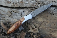 Navaja Plegable de Acero de Damasco con Mango de Madera, Personalizable con Etiqueta Privada, para Caza y Camping al Aire Libre, Dureza 58HRC