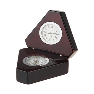 Horloge de table de luxe de style antique en bois de piano avec mouvement à quartz, fonctionnalités de sonnerie horaire et affichage des aiguilles - Product Image 2