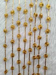 ม่านประดับผนังลายใบไม้สีทองพร้อมลูกปัดสำหรับตกแต่งงานปาร์ตี้และห้องแต่งงาน - Product Image 2