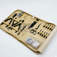 HOOPER COMPANY Kit d'outils professionnels pour extensions de cheveux à usage commercial, pinces, pochette, pinces à cheveux en acier inoxydable, aiguilles en forme de C
