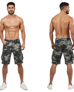 Pantalones Cortos Cargo de Camuflaje para Hombre, Cintura Media, Transpirables, de Lona, Estilo Casual - Product Image 4