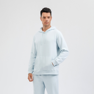 Sudadera con Capucha para Hombre, Color Sólido, Corte Regular, Algodón, Informal, para Otoño, con Bolsillos, Tejida, Manga Larga - Product Image 5