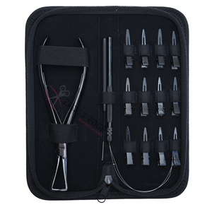 Black Micro <b>Ring</b> Removal Hair Extension Tool Bundle with 7Inch Removal Plier 12pcs Sectioning <b>Clips</b> & Professional Hook Loop set - Product Image 5