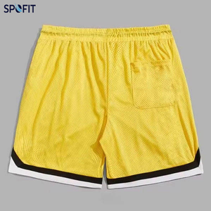 SPOFIT <b>Men's</b> Mesh Athletic <b>Shorts</b> <b>Yellow</b> Quick Dry Gym Running Sports <b>Shorts</b> with Drawstring Knitted Breathable - Product Image 3