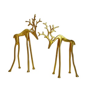 Esculturas de Ciervos Navideños de Hierro Mediano, Figuras Decorativas de Renos para Repisa de Chimenea, Mesa, Sala de Estar, Festivas - Product Image 3