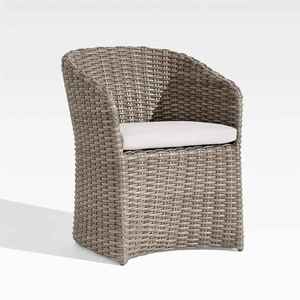 Fauteuil en rotin moderne pour l'extérieur, chaise de salle à manger avec coussin en polyester, mobilier contemporain pour patio, jardin, restaurant, hôtel - Product Image 1
