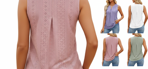 Top de Tirantes Finos sin Mangas con Encaje Calado Ecológico y Elegante para Mujer, Venta al por Mayor, Etiqueta Privada Personalizada - Product Image 5