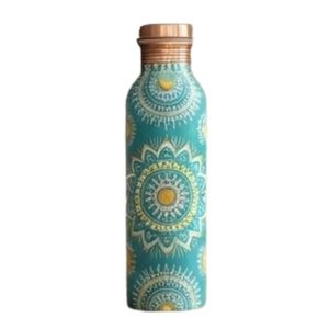 Wholesale Indian Handcrafted Floral Printed Pure Copper Water <b>Bottle</b> Leakproof Ayurveda Copper Fitness <b>Bottle</b> with Leak-Proof - Product Image 6