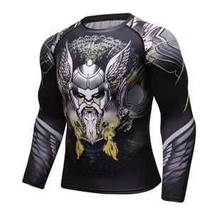 High Quality Gym Fitness Running <b>Shirts</b> <b>Compression</b> Digital Print <b>Custom</b> Men's Long Sleeve T-<b>Shirts</b> BJJ Gi Rash Guards Anti-Uv - Product Image 1