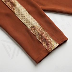 Abaya Musulmana Modesta Personalizada para Mujer, Algodón, Poliéster, Chifón, Diseño Simple en Línea A, Vestido Formal de Noche, Talla Grande - Product Image 5