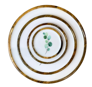 New Arrival Wooden Serving <b>Bowl</b> <b>Set</b> Enamel Printed Design <b>Pasta</b> Noodles Snack & Food Serving <b>Bowl</b> Kitchenware Home Use <b>Bowl</b> <b>Set</b> - Product Image 1