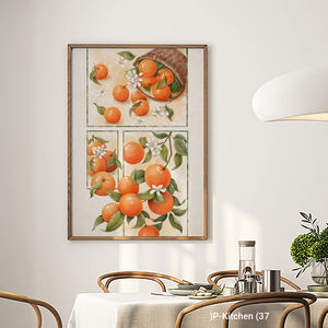 Impression sur toile pour cuisine, affiche illustrative botanique de fruits oranges, décoration murale scandinave pour la cuisine à la maison - Product Image 2