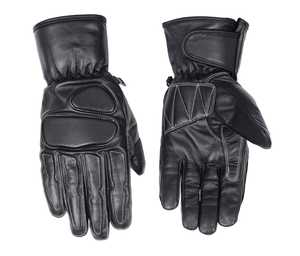 Guantes de Motocicleta de Cuero Negro, Estilo Deportivo, Térmicos, Hasta la Muñeca, Sin Forro, para Invierno, Ciclismo y Motociclismo - Product Image 4