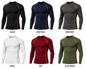 Rashguard pour homme noir à manches longues, col rond, en spandex et polyester, haute qualité, sans couture, séchage rapide, respirant, écologique, anti-UV, 180g - Product Image 6