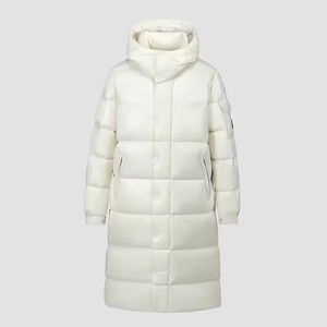 Parka d'hiver unisexe matelassée grande taille imperméable 350-400g avec logo personnalisé haute qualité longue et brillante version homme femme couple - Product Image 2
