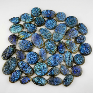 Pierre précieuse de labradorite naturelle de qualité supérieure, sculptée à la main, pour incrustation de bijoux |   Pierre de cristal flash |   Fournitures d'artisanat - Product Image 3