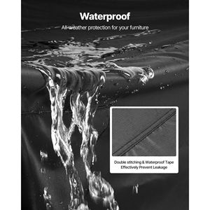 Telo Copertura Resistente 420D Impermeabile per Mobili da Esterno, Tavoli e Sedie da Giardino, Coperture Quadrate Grandi per Ai - Product Image 4