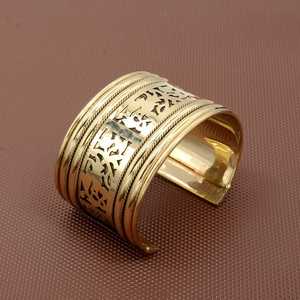 Brazalete de aleación de cobre con diseño de plantas, estilo vintage, joyería unisex, chapado en cobre antiguo, artesanía de metal de cobre para hombres y mujeres - Product Image 5