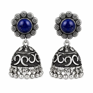 Pendientes de plata oxidada con ónix al por mayor, proveedor a granel, estilo bohemio, diseño floral, regalo de boda para mujer, stock disponible - Product Image 6