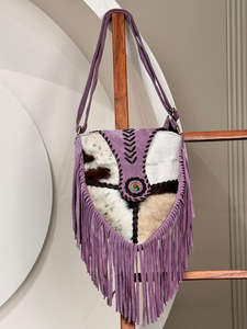 Bolso cruzado de cuero de vaca y estampado de animales, bolso occidental para mujer con flecos, cuero de ante genuino, pelo Real en monedero de piel de vaca - Product Image 4