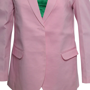 Blazer de la Hermandad Alpha Pink para Mujer, 100% Poliéster, Cierre de Cremallera, Doble Ribete, Chaqueta Formal Griega para Negocios, Impermeable, Envío Inmediato, Escolar - Product Image 6