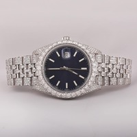Montre de luxe personnalisée en moissanite, testée au diamant, couleur DEF, qualité VVS, style hip-hop, acier inoxydable, verre saphir, mouvement quartz SEIKO