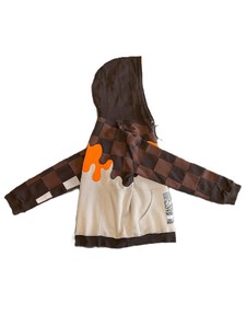 <b>Men's</b> Oversized Hooded Sweatshirt Patchwork Design Dripping Print Front Pocket Casual Autumn Wear 100% Cotton French Terry - Product Image 2