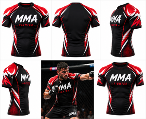 เสื้อรัดกล้ามเนื้อแขนสั้นสำหรับ MMA ยิวยิตสู BJJ ฝึกซ้อมกีฬา ออกแบบพิเศษประสิทธิภาพสูง พิมพ์ลาย HD สำหรับออกกำลังกาย - Product Image 6