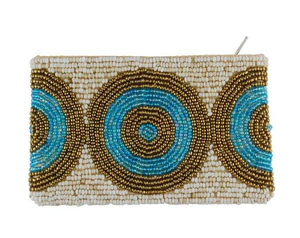 Porte-monnaie brodé à la main en perles de rocaille, motif Trésor de Sirène Azur, fabriqué en Inde, pour femmes et filles - Product Image 5