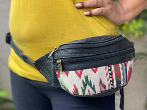 เข็มขัดหนังกระเป๋าคาดเอวดีไซน์ใหม่ผ้าแจ็คการ์ด kilim มีสไตล์ - Product Image 2