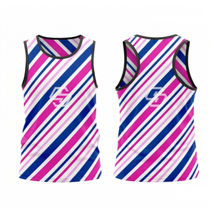 New Custom Logo <b>Singlet</b> Athletics Vests Print <b>Running</b> Training Tank Top Men 100%Polyester Sublimation Men's Mesh Tank Top - Product Image 4