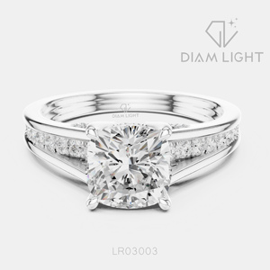 Bague de fiançailles et d'anniversaire fantaisie en or blanc 14 carats avec diamant de laboratoire taille coussin de 1,78 carat, couleur F+, clarté VS+, certifié IGI - Product Image 1