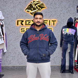 Sweat à capuche unisexe personnalisé en molleton épais, style streetwear, avec appliques, manches ornées de strass, poche kangourou, étiquette personnalisée, pour usage quotidien - Product Image 2