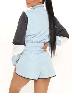 New Fashion Custom Logo Winter Casual Clothing Set Women & Men Windbreaker <b>Shorts</b> and Jacket with <b>Tassel</b> Breathable 100% Cotton - Product Image 4