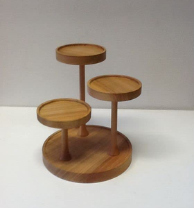 Soporte de Pastel de Madera de 2 Niveles, Accesorios para Cupcakes, Decoración para Fiestas y Eventos, Soporte de Pastel de Metal y Madera - Product Image 3