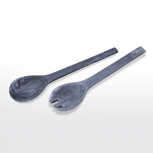 Juego de Cuchara para Servir y Tenedor para Ensalada de Piedra Verde Marmoleada, Juego de 2 Piezas de Utensilios de Cocina - Product Image 5