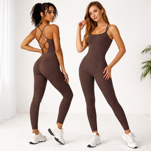 Wholesale Custom Logo Women Nylon Fitness <b>Bodysuit</b> One Piece Workout Romper Y2K Gym Jumpsuit Shorts <b>Bodysuit</b> One Piece Pajama - Product Image 3