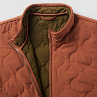 Gilet matelassé camouflage léger unisexe 100% polyester, col montant, coupe régulière, coupe-vent, tailles S-3XL, OEM ODM, style Hip Hop, automne