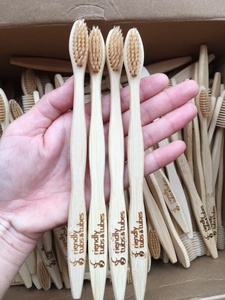 Brosse à dents en bambou à base de plantes à poils souples manche compostable produit de soins bucco-dentaires doux pour adultes adolescents et enfants-99 données d'or - Product Image 4