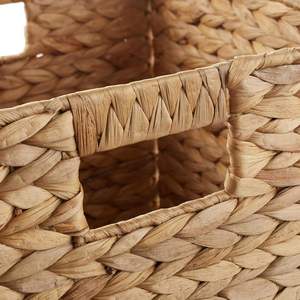 Natural or Customized Color Collapsible Cube Organizers <b>Water</b> <b>Hyacinth</b> Wicker <b>Baskets</b> Kitchen and Laundry Woven <b>Storage</b> <b>Baskets</b> - Product Image 6